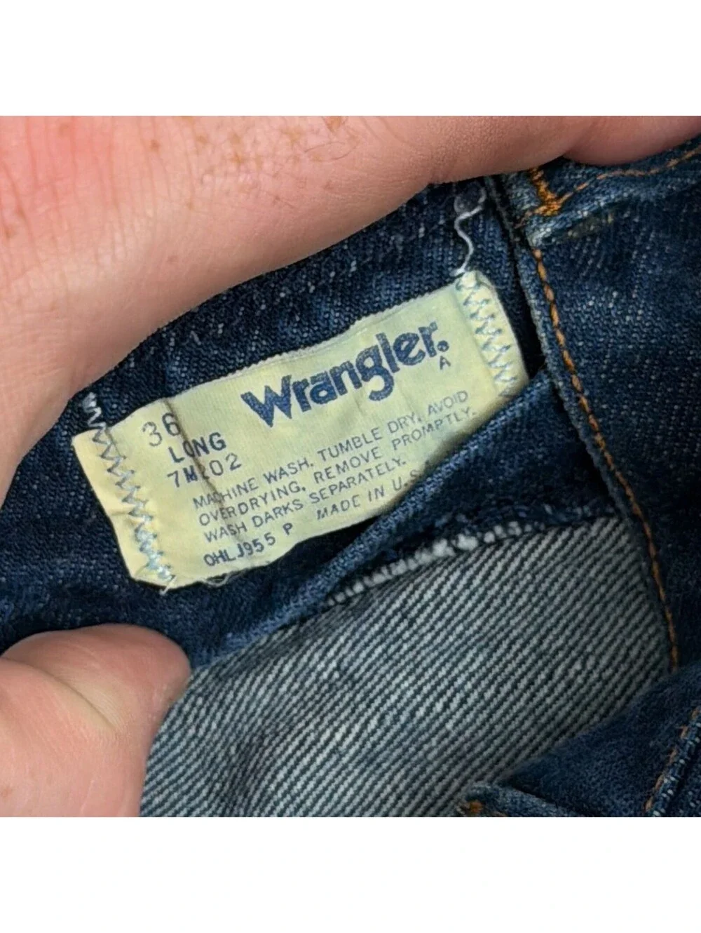 Vintage Wrangler Rapid Transit Jeans Flare Bell Bottom Dark Wash USA 36 Long